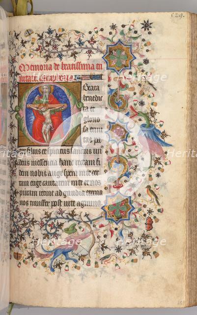 Hours of Charles the Noble, King of Navarre (1361-1425): fol. 259r, The Trinity, c. 1405. Creator: Master of the Brussels Initials and Associates (French).