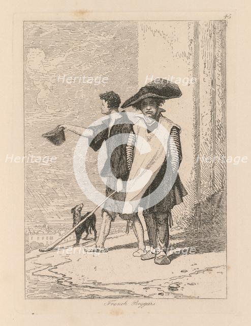 Liber Studiorum: Plate 45, French Beggars, 1838. Creator: John Sell Cotman (British, 1782-1842).