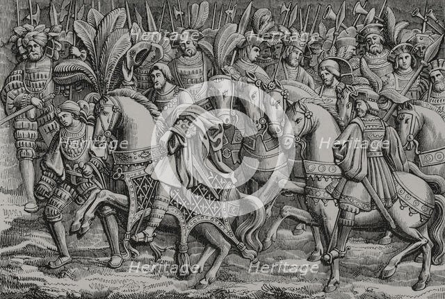 Meeting between Henry VIII and Francis I of France, on the Field of the Cloth of Gold, 1520 (1877).  Creator: Unknown.