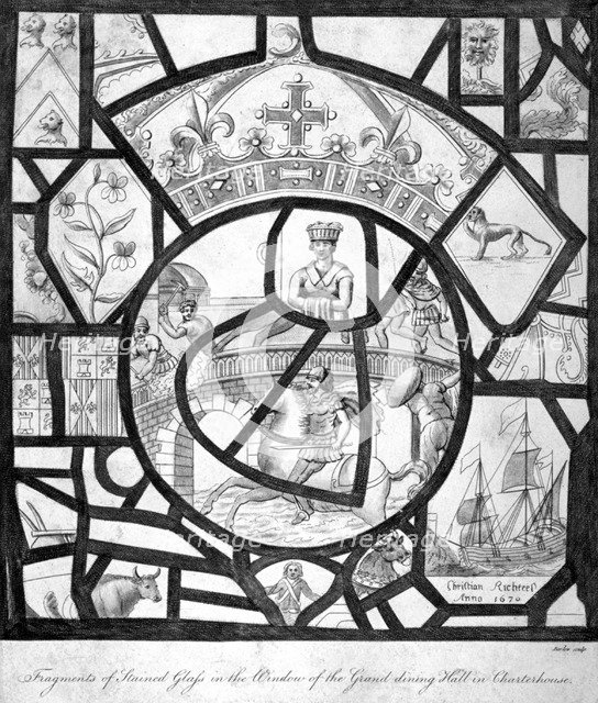 Window at Charterhouse, Finsbury, London, c1800.      Artist: John Barlow