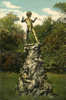 Peter Pan statue, Kensington Gardens, London, c1915. Creator: Unknown.