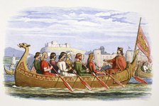 The barge of Edgar manned by eight kings on the Dee, 973 (1864). Artist: James William Edmund Doyle