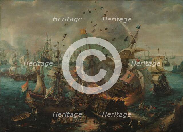 Battle of Gibraltar in 1607, c.1621. Creator: Cornelis Claesz van Wieringen.