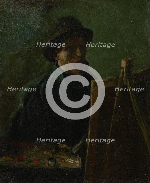 Self-portrait at the easel.