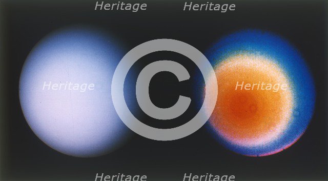 Uranus from Voyager 2 spacecraft, c1980s. Creator: NASA.