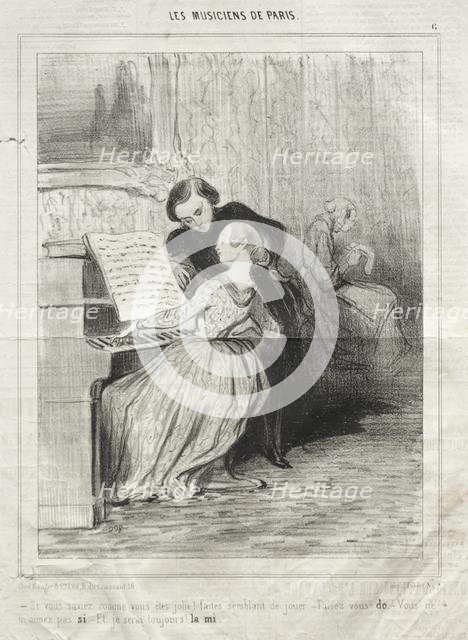 The Musicians of Paris, plate 6: If you knew how pretty you are!, 6 March 1841. Creator: Honoré Daumier (French, 1808-1879); Aubert.