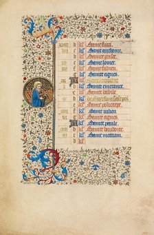 January Calendar Page: Saint Paul; Book of Hours, about 1440-1450. Creator: Workshop of the Bedford Master.