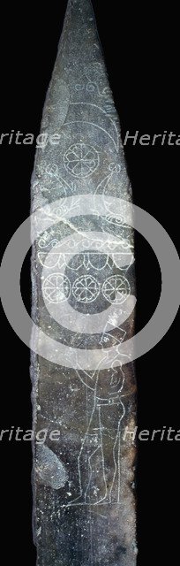 Punic stela of a priest holding a child. Artist: Unknown