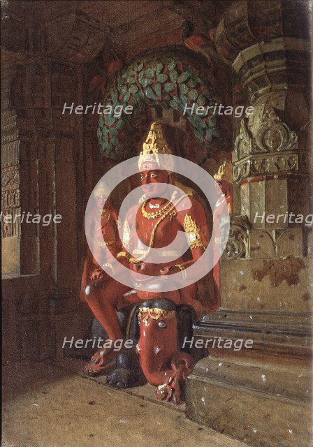 A Vishnu statue in the Indra temple, 1874. Artist: Vereshchagin, Vasili Vasilyevich (1842-1904)