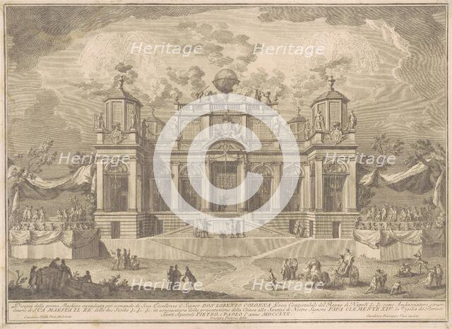 The Prima Macchina for the Chinea of 1770: An Roman Building for Commerce, 1770. Creator: Giuseppe Vasi.