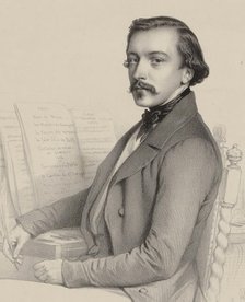 Portrait of the organist and composer Henri Duvernoy (1820-1906), 1852. Creator: Alophe, Marie-Alexandre Menut (1812-1883).