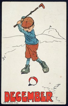 Illustration, possibly from calendar, with a golfing theme, c1930s. Artist: Unknown