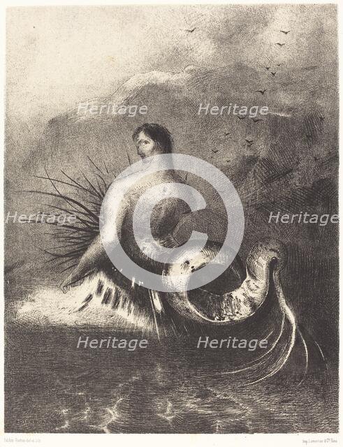 La sirene sortit des flots vetue de dards (The Siren clothed in barbs, emerged from the waves, 1883. Creator: Odilon Redon.
