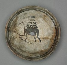 Bowl with Burden-Bearing Human, c. 1000-1150. Creator: Unknown.