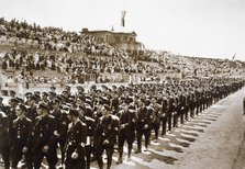 Parade of new SS recruits in the Deutsches Stade, Nuremberg, 11th-13th August, 1933. Artist: Unknown
