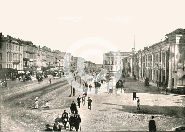 The Nevski Prospect, St Petersburg, Russia, 1895.  Creator: Unknown.