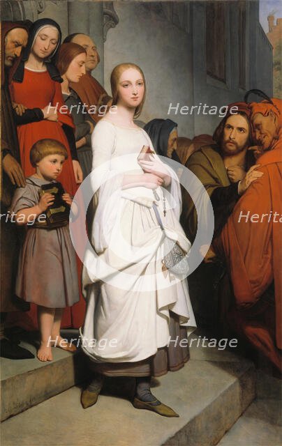 Marguerite Leaving Church, 1838. Creator: Ary Scheffer.
