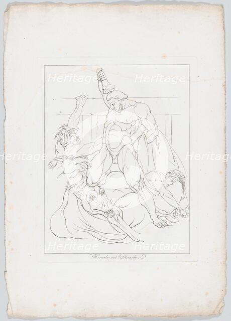 Hercules Slays Diomedes and his Flesh-Eating Mares (Apollodorus, II, 5, 8 and Quintus Smyr..., 1806. Creator: Johann Heinrich Lips.