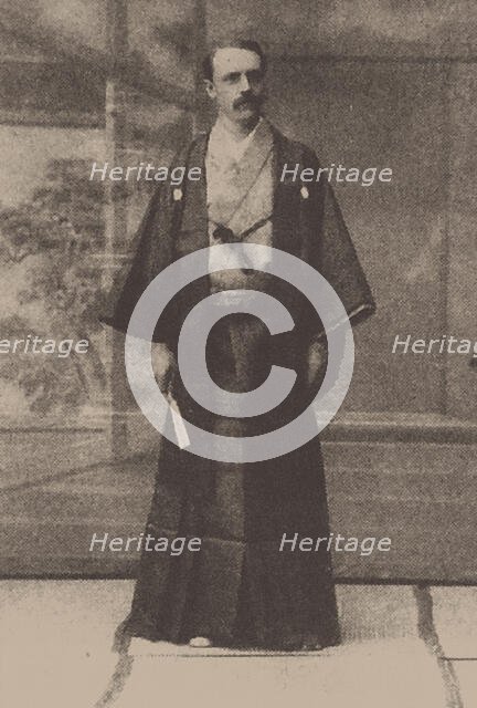 Josiah Conder (1852-1920) wearing Kimono, . Creator: Anonymous.
