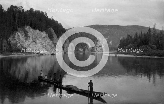 The Mrassu River, Above the Rapids Near the Saga Ulus, 1913. Creator: GI Ivanov.