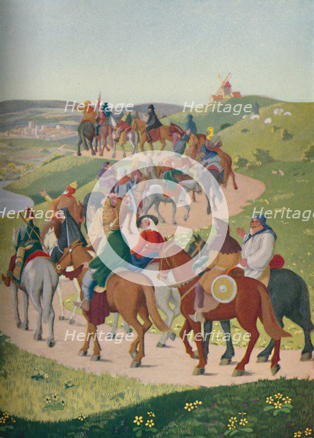 'The Pilgrims Riding Towards Canterbury', (c1950). Creator: Donald Craig.