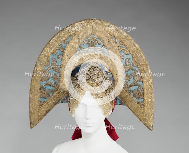 Headdress, Russian, early 19th century. Creator: Unknown.