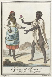 Costumes de Différents Pays, 'Homme et Femme de l'Isle de Madagascar', c1797. Creator: Jacques Grasset de Saint-Sauveur.