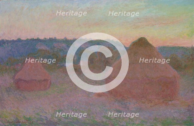 Stacks of Wheat (End of Day, Autumn), 1890/91. Creator: Claude Monet.