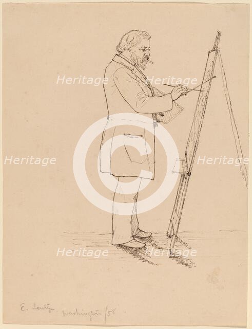 Sketching - Emanuel Leutze, 1858. Creator: John Quincy Adams Ward.