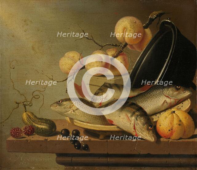 Still Life with Fish and Fruit, 1652. Creator: Harmen Steenwijck.
