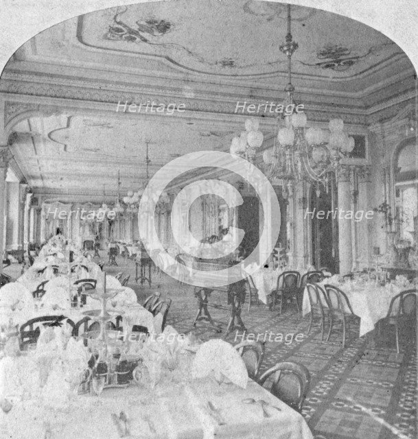 Dining room, Baldwin Hotel, San Francisco, USA, late 19th century.  Artist: Nesemann