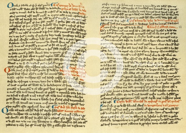 Pages from the cartulary of Osney Abbey, c1275 (1886). Artist: Unknown