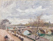 The Pont Royal, afternoon, overcast weather, 1903. Creator: Pissarro, Camille (1830-1903).