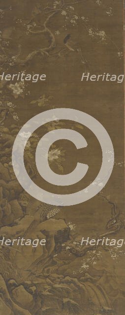 Pheasants and Snow-covered Plum Blossoms, Ming or Qing dynasty, 15th-18th century. Creator: Unknown.