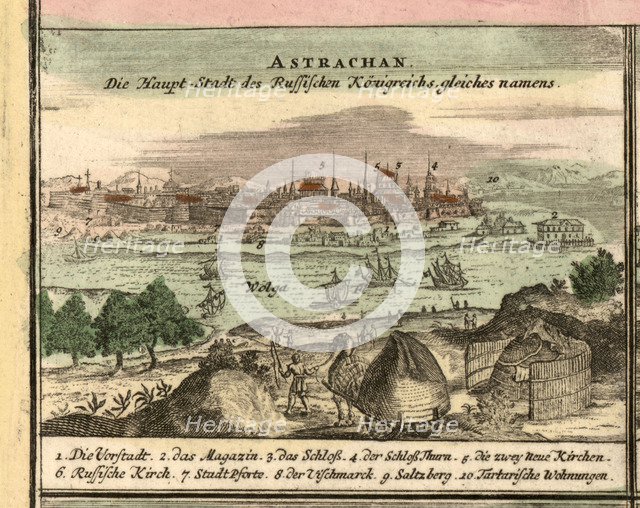 Map of Astrakhan, 1762.