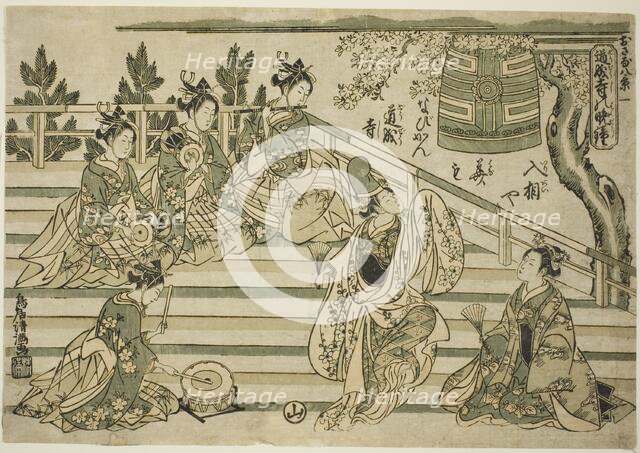 Evening Bell of Dojoji (Dojoji no bansho), no. 1 from the series "Eight Views of Children..., c1764. Creator: Torii Kiyomitsu.