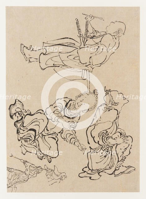 Miscellaneous figures, late 18th-early 19th century. Creator: Hokusai.