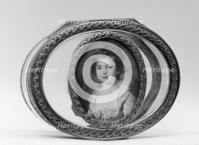 Box with portrait of a young girl with the initials DE, 1775-76. Creator: Peter Adolf Hall.