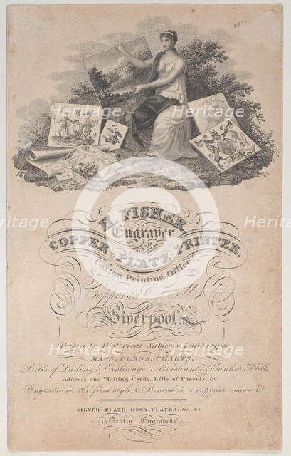 Trade Card for H. Fisher, Engraver and Copper Plate Printer, 18th century. Creator: Anon.