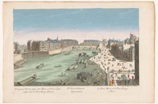 View of Pont Marie and the Pont Rouge over the Seine River in Paris, 1745-1775. Creator: Anon.