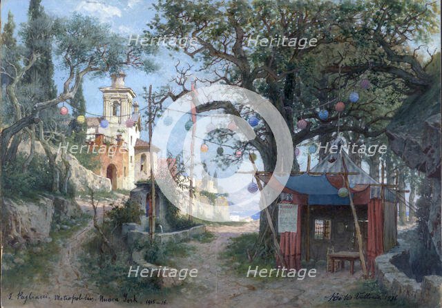 Stage design for the opera Pagliacci by R. Leoncavallo, 1936. Creator: Rota, Vittorio (1864-?).