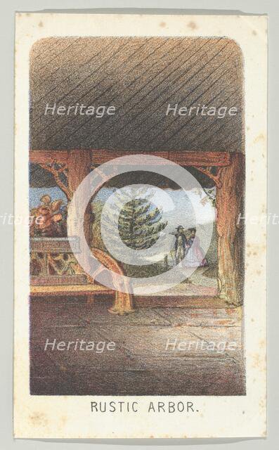Rustic Arbor, from the series, Views in Central Park, New York, Part 3, 1864. Creator: Louis Prang.