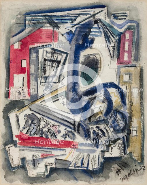 Building, New York, 1932. Creator: John Marin.