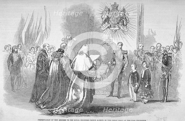 Opening of the New Coal Exchange, Lower Thames Street, City of London, 1849. Artist: Anon