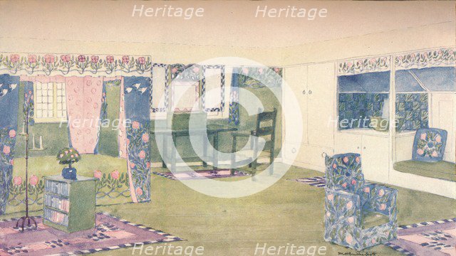 'A Country Cottage: Design for Bedroom', c1900 (1902). Artist: Mackay Hugh Baillie Scott.
