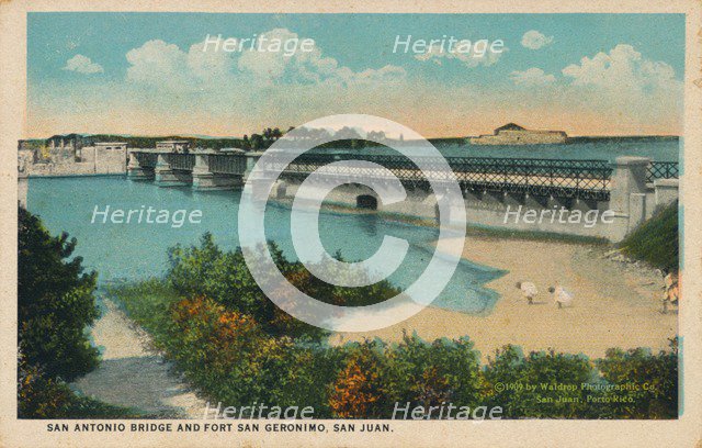 San Antonio Bridge and Fort Geronimo, San Juan, 1909. Artist: Unknown