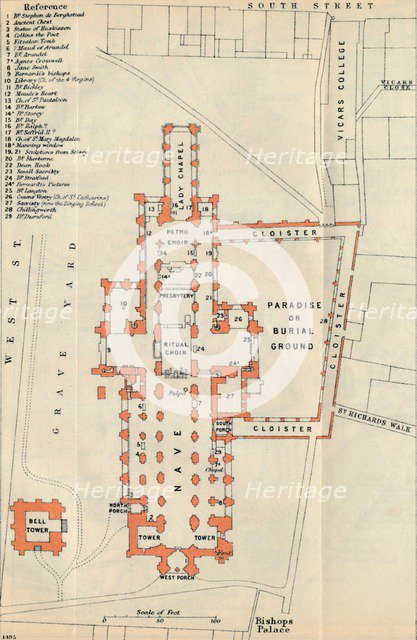 'Chichester Cathedral', c20th Century. Artist: John Bartholomew.