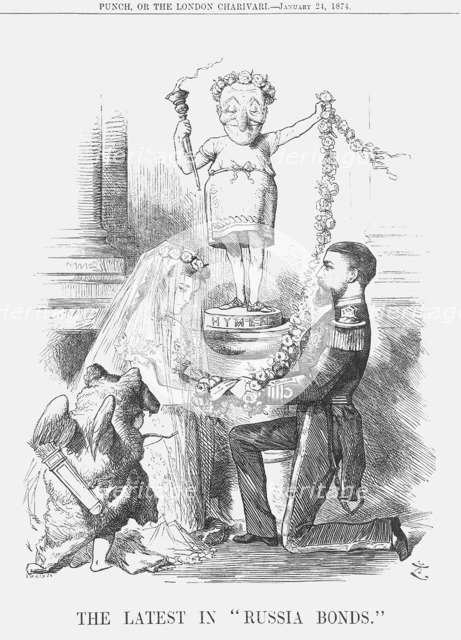 'The Latest in Russia Bonds', 1874.  Artist: Joseph Swain