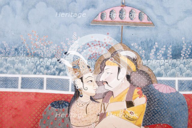 Emperor Jahangir (reigned 1605-1627) and Empress Nur Jahan in Union (image 2 of 2), c1830. Creator: Unknown.