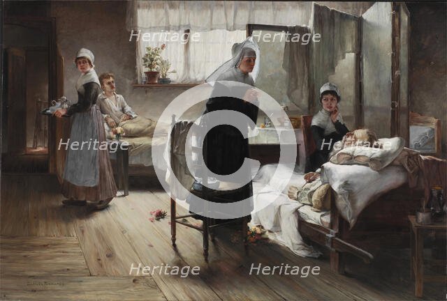 Evangeline Discovering her Affianced in the Hospital, between 1887 and 1889. Creator: Samuel G Richards.